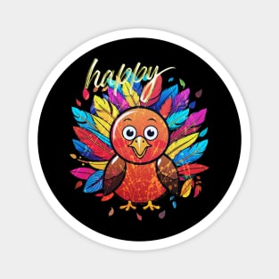 Cute Turkey Thanksgiving Vintage Splash Magnet